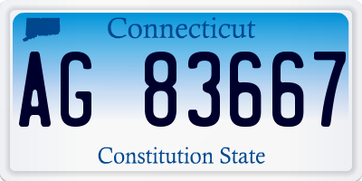 CT license plate AG83667