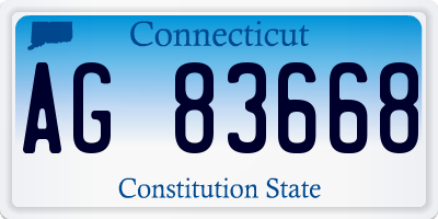 CT license plate AG83668