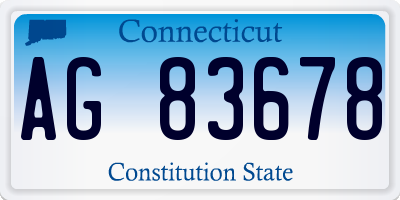 CT license plate AG83678