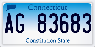 CT license plate AG83683