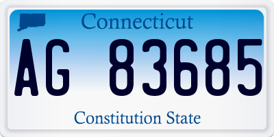 CT license plate AG83685