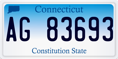 CT license plate AG83693
