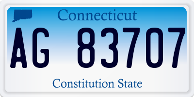 CT license plate AG83707