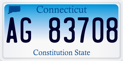 CT license plate AG83708