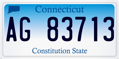 CT license plate AG83713