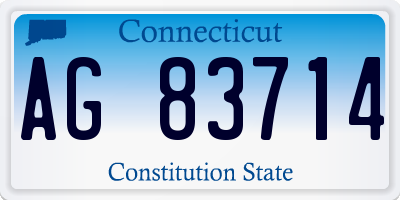CT license plate AG83714
