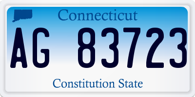 CT license plate AG83723