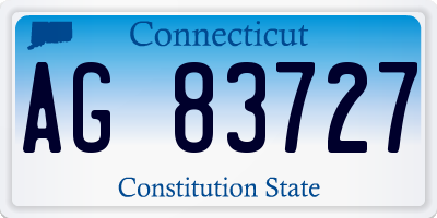CT license plate AG83727