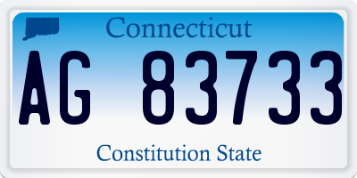 CT license plate AG83733