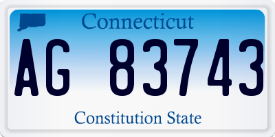 CT license plate AG83743