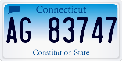 CT license plate AG83747