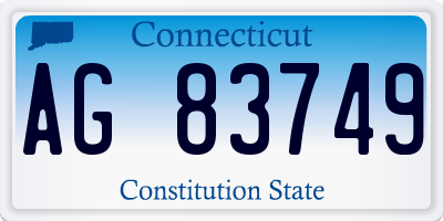 CT license plate AG83749