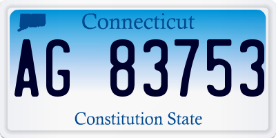 CT license plate AG83753