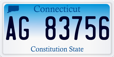 CT license plate AG83756