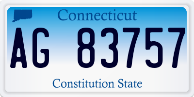 CT license plate AG83757