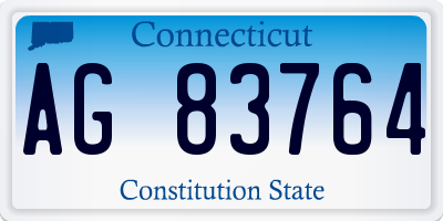 CT license plate AG83764