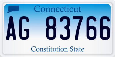 CT license plate AG83766