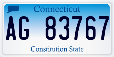CT license plate AG83767