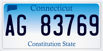 CT license plate AG83769