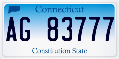 CT license plate AG83777