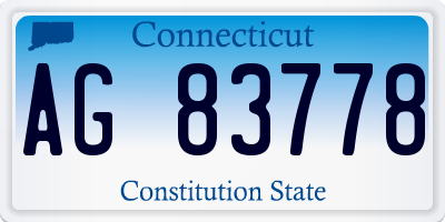 CT license plate AG83778