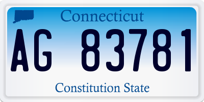CT license plate AG83781