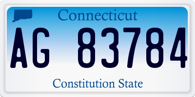 CT license plate AG83784