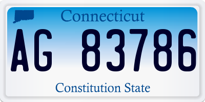 CT license plate AG83786