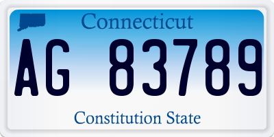 CT license plate AG83789