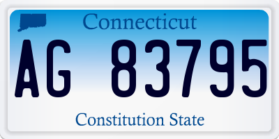 CT license plate AG83795