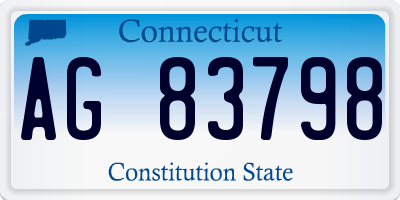 CT license plate AG83798
