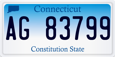 CT license plate AG83799