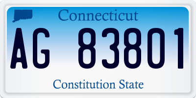 CT license plate AG83801