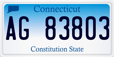 CT license plate AG83803
