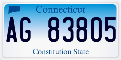 CT license plate AG83805