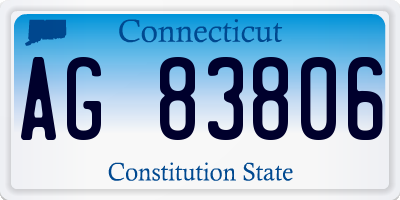 CT license plate AG83806