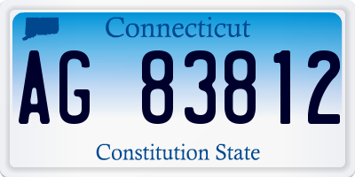CT license plate AG83812