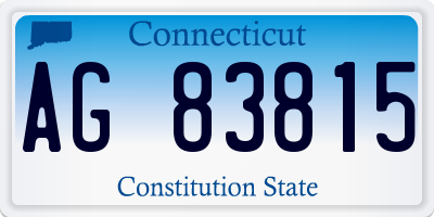 CT license plate AG83815