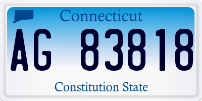 CT license plate AG83818