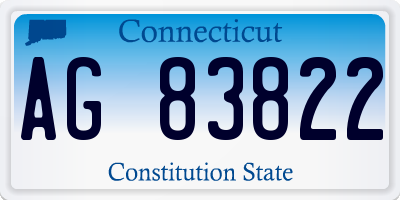 CT license plate AG83822