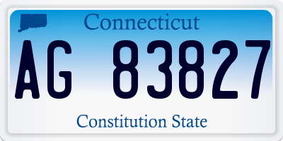 CT license plate AG83827