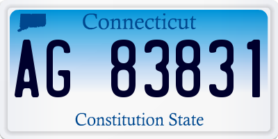CT license plate AG83831