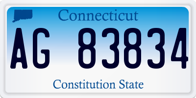 CT license plate AG83834