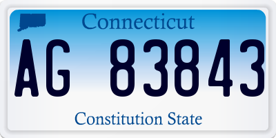 CT license plate AG83843