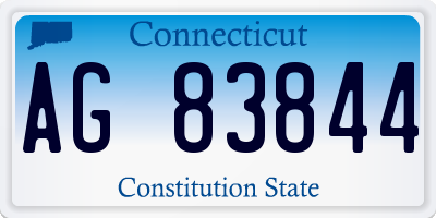 CT license plate AG83844