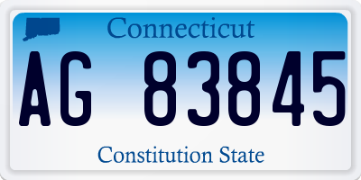 CT license plate AG83845