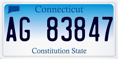 CT license plate AG83847