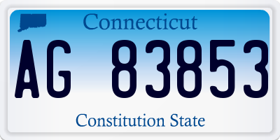 CT license plate AG83853