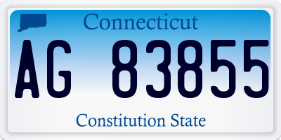 CT license plate AG83855