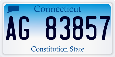 CT license plate AG83857